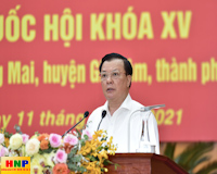 Bí thư Thành ủy Hà Nội và ứng cử viên đại biểu Quốc hội tiếp xúc cử tri đơn vị bầu cử số 4